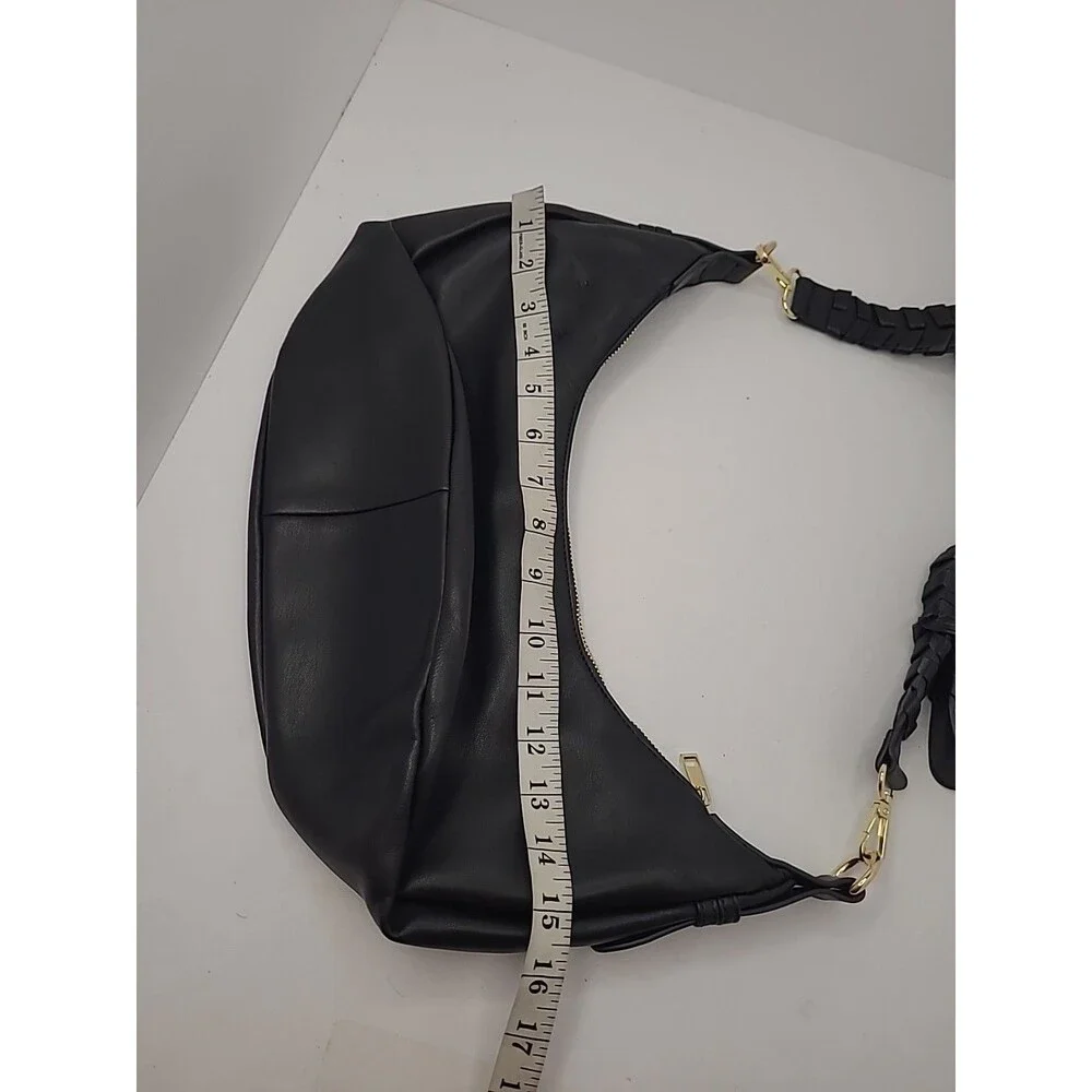 Zola Black Purse Vegan Leather Crescent Crossbody or Shoulder Bag Jules Kae.